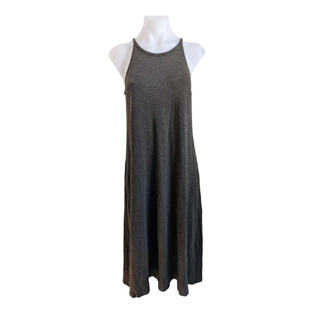Madewell Small Knit Cami Midi Dress Pullover Olive Green Crew Neck Sleeveless